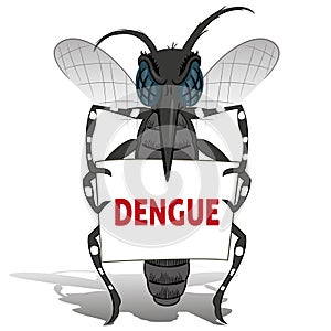 Aedes aegypti Mosquito stilt holding poster Dengue