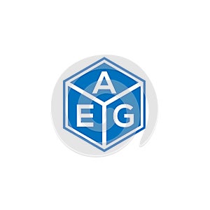 AEG letter logo design on black background. AEG creative initials letter logo concept. AEG letter design