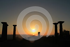 Aegean area - Assos Castle, sunset at Roman Theatre