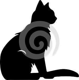 Aegean Cat Black Silhouette Generative Ai