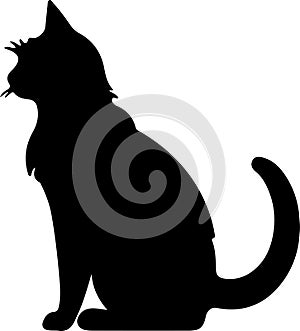 Aegean Cat Black Silhouette Generative Ai