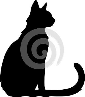 Aegean Cat Black Silhouette Generative Ai