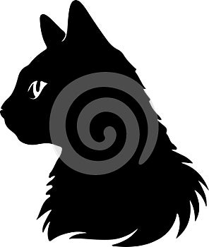 Aegean Cat Black Silhouette Generative Ai