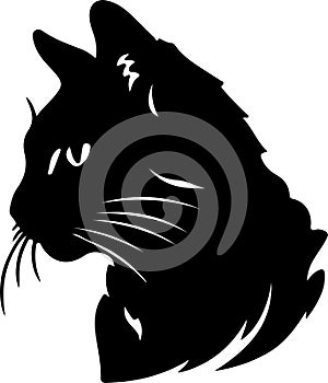 Aegean Cat Black Silhouette Generative Ai