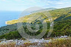 Aegean Sea coastline (near Mylopotamos beach, Greece).