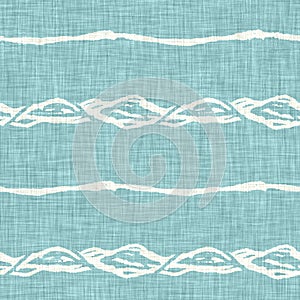 Aegean teal liner stripe patterned linen texture background. Summer coastal living style home decor fabric effect. Sea