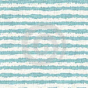 Aegean teal liner stripe patterned linen texture background. Summer coastal living style home decor fabric effect. Sea