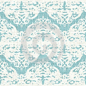 Aegean teal liner stripe patterned linen texture background. Summer coastal living style home decor fabric effect. Sea