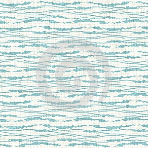 Aegean teal liner stripe patterned linen texture background. Summer coastal living style home decor fabric effect. Sea