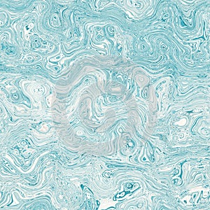 Aegean teal mottled swirl marble nautical texture background. Summer coastal living style home decor. Liquid fluid blue