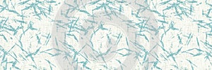 Aegean teal streaked border strip linen texture background. Coastal summer style home decor fabric effect. Sea green