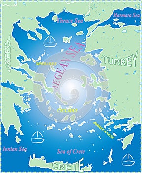 Aegian sea and Islands.