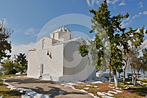 Aegina white church photo