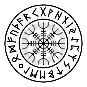 Aegishjalmur Futhark Runes Pagan Odin Mythology