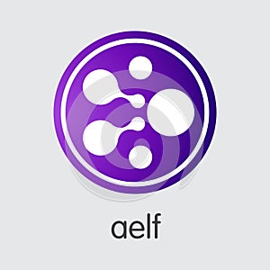 Aelf Cryptocurrency. Vector ELF Web Icon.