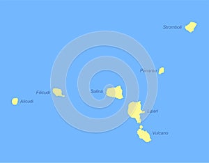 Aeolian archipelago map - cdr format