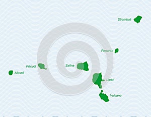 Aeolian archipelago map - cdr format