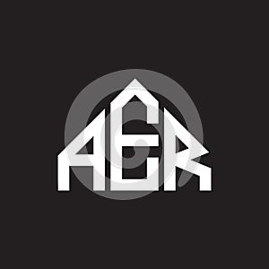 AER letter logo design. AER monogram initials letter logo concept. AER letter design in black background photo
