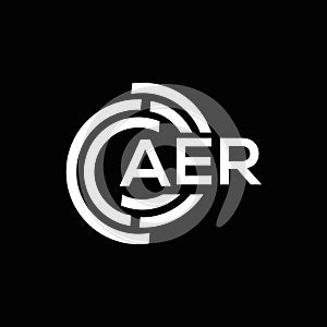 AER letter logo design on black background. AER creative initials letter logo concept. AER letter design photo
