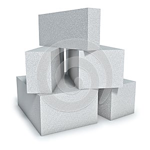 Aerated concrete wall blocks