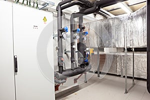 Aeration pipes in a technical room