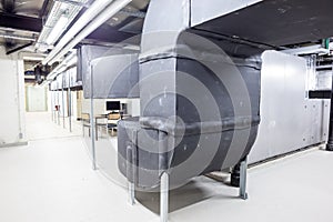 Aeration pipes in a technical room