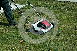 Aeration with a scarifier.