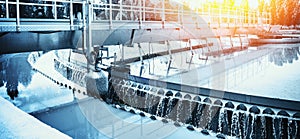 Aeration tank in wastewater and sewage treatment plant, industrial water recycling and purification