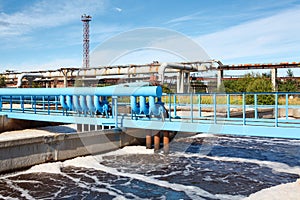 Aeration of wastewater in sewage treatment plant