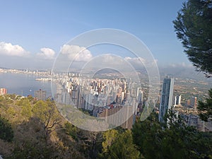 Aereal general view of Benidorm from the top