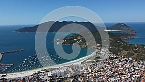 aereal view of city arraial do cabo