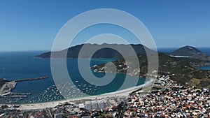 aereal view of city arraial do cabo