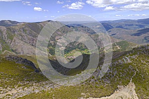 Aereal View from Covas do Monte, Serra da Arada, located in Portugal photo
