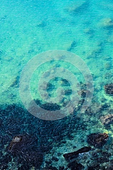 Aereal view of the crystal sea water