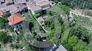 Aereal view of Montefioralle chianti drone