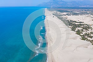 Aereal view of an untouched Patara Beach in Antalya,Turkey photo