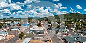 Aeria lview of the cowboy route 66 town of Williams