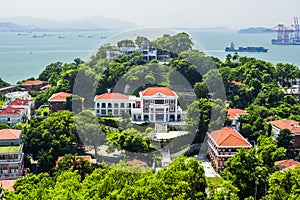 Aeriaerial view of Gulangyu Island in Xiamen, China