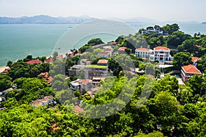 Aeriaerial view of Gulangyu Island in Xiamen, China