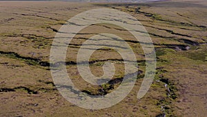 Aerial 4K footage of the Snake Pass road and surrounding Peak District National Park in Summer 2019