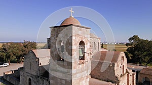 Aerial 4k view of Saint Barnabas Monastery in Famagusta, North Cyprus