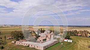 Aerial 4k view of Saint Barnabas Monastery in Famagusta, North Cyprus