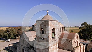 Aerial 4k view of Saint Barnabas Monastery in Famagusta, North Cyprus