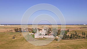 Aerial 4k view of Saint Barnabas Monastery in Famagusta, North Cyprus