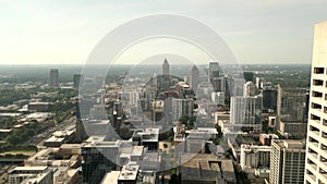 Aerial 4x sped up video Downtown Atlanta GA USA