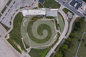 Aerial of Abandoned Baseball Stadium - Columbus, Ohio