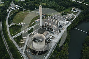 Aerial of Abandoned Coal Power Plant - Reading, Pennsylvania