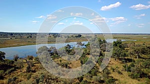 Aerial african river landscape in Nambwa Namibia