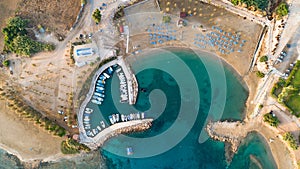 Aerial Agia Triada beach, Protaras, Cyprus