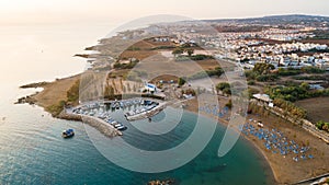 Aerial Agia Triada beach, Protaras, Cyprus